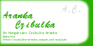 aranka czibulka business card